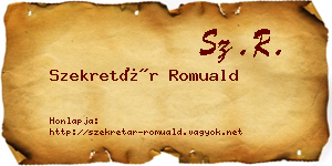 Szekretár Romuald névjegykártya
